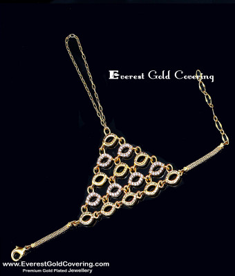 RNG576 - 1 Gram Gold Stone Chain Ring Bracelet for 13 Year Girl