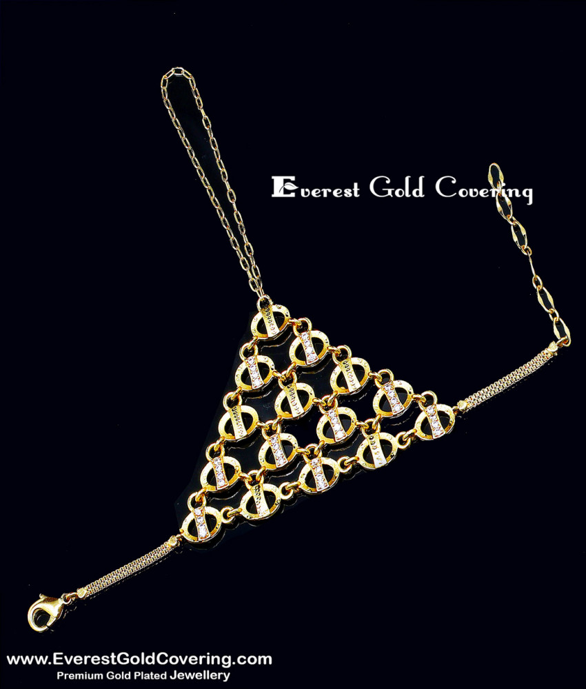 bridal bracelet with ring attached gold