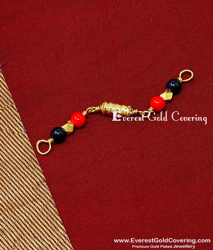 black beads coral beads thali pendant