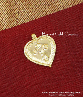 TAL125 - Christian Wedding Cross Pendant Heart Thali Pendant