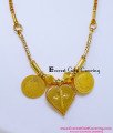 THN111 - One Gram Gold Heart Pendant Cross Thali Chain Designs