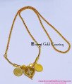 THN111 - One Gram Gold Heart Pendant Cross Thali Chain Designs