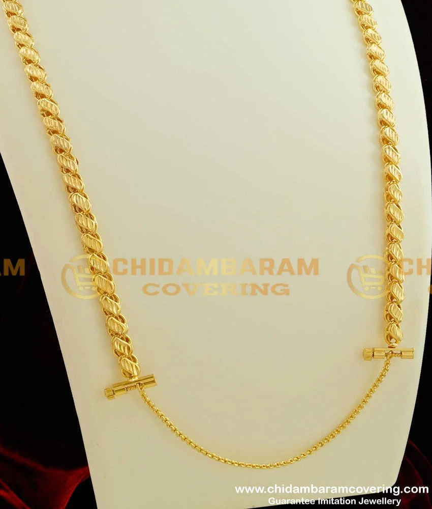 THN19 - Sundari Gold Plated Chain with Screw Lock South Indian Fashion ...