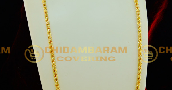 Indian Rope Chain Buy 30 Inches Long Screw Lock Gold Rope Chain Design Thali Saradu Chain ...