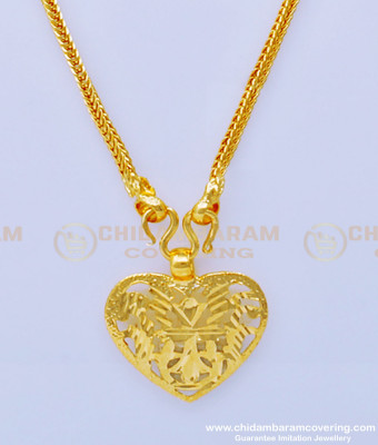 THN52-LG - 30 Inches Gold Plated Daily Use Christian Cross Siluvai Locket Thali Chain Design for Women