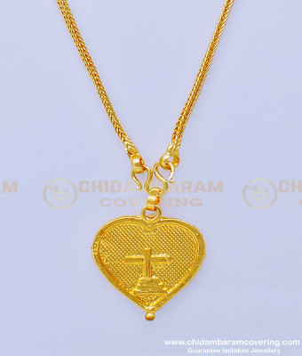 THN55-LG - 30 Inches Christian Cross Plain Siluvai Dollar Chain Indian Thali Design Buy Online 