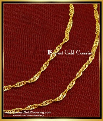 MAT071 - One Gram Gold Simple Light Weight Flexible Thin Twisted Chain Mattal Ear Chain Designs Online