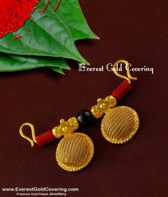 TAL42 - Double Coral with Black Beads and 2 Wati Brass Mangalsutra For Bangalore Women